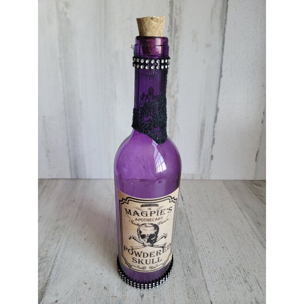 Magpies apothecary purple glass Halloween prop home decor